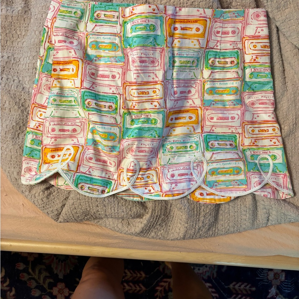 Lilly Pulitzer Colorful Cassette Print Mini Skirt